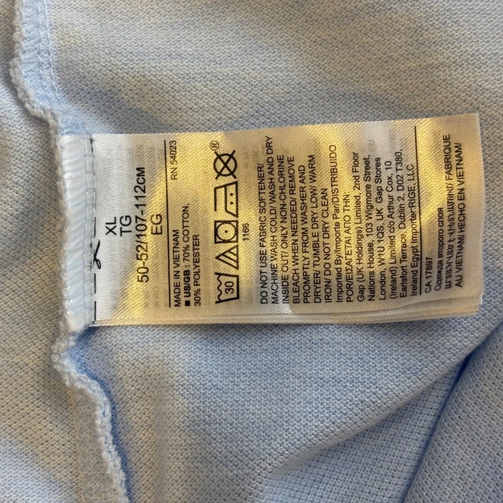 Banana Republic Core Temp Polo Shirt Mens XL Golf Light Blue Short Sleeve Pique